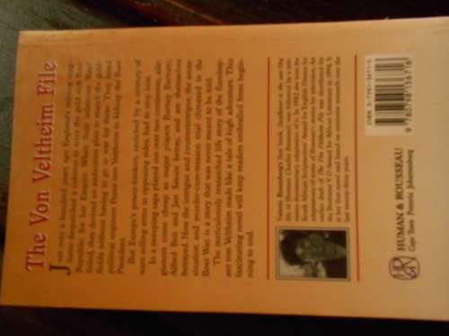 V ROSENBERG - THE VON VELTHEIM FILE - Mining novel HUMAN and ROUSSEAU - 1997 ED. SOFTBACK