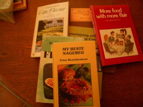 6  S A COOK BOOKS  - SPYS and DRANK, CAPEWINES, BESTENAGEREG, DEEPFREEZE,  CAPEFLAVOUR