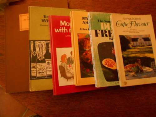6  S A COOK BOOKS  - SPYS and DRANK, CAPEWINES, BESTENAGEREG, DEEPFREEZE,  CAPEFLAVOUR