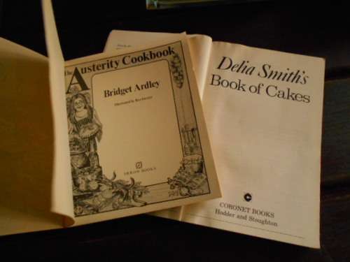2 COOK BOOKS - DELIA SMITH`S  CAKES  and BRIDGET ARDLEY AUSTERITY COOKBOOK