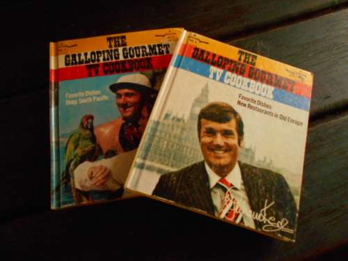 G KERR`S THE GALLOPING GOURMET TV  VOL. 1 AND 6  FAVOURITE DISHES PACIFIC and OLD EUROPE