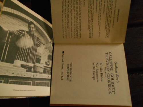 G KERR`S THE GALLOPING GOURMET TV  VOL. 1 AND 6  FAVOURITE DISHES PACIFIC and OLD EUROPE
