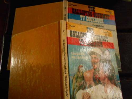 G KERR`S THE GALLOPING GOURMET TV  VOL. 1 AND 6  FAVOURITE DISHES PACIFIC and OLD EUROPE