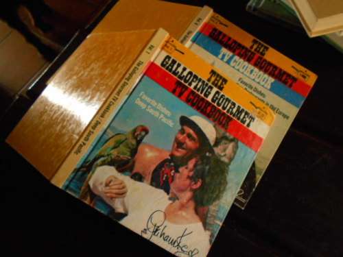 G KERR`S THE GALLOPING GOURMET TV  VOL. 1 AND 6  FAVOURITE DISHES PACIFIC and OLD EUROPE