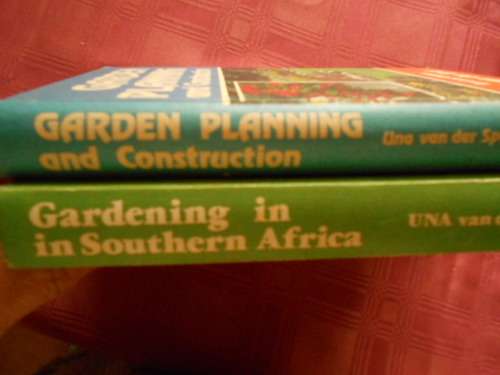 TWO UNA VAN DER SPUY BOOKS -  GARDEN PLANNING and CONSTRUCTION and THE FLOWER GARDEN