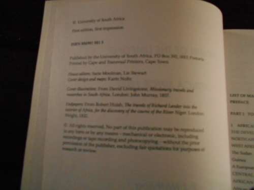 KEN SMITH ,  FJ NOTHLING - NORTH OF THE LIMPOPO - AFRICA SINCE 1800 UNISA FIRST ED.