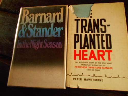 2 BOOKS P HAWTHORN - TRANSPLANTED HEART and BARNARD and STANDER  THE NIGHT SEASON