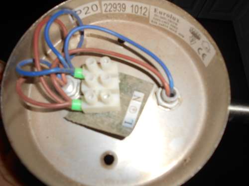 Stainless steel Ceiling light with three globes in working condition