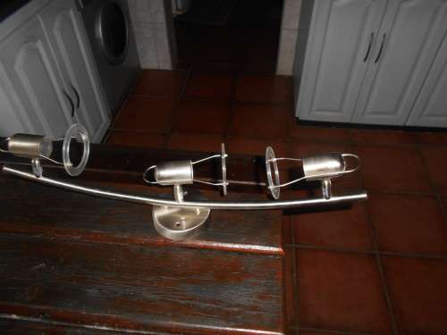 Stainless steel Ceiling light with three globes in working condition