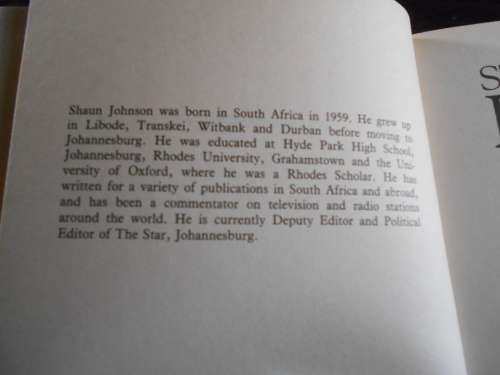 Shaun Johnson - Strange days indeed - old and new south africa - foreword Frederik V Z Slabbert