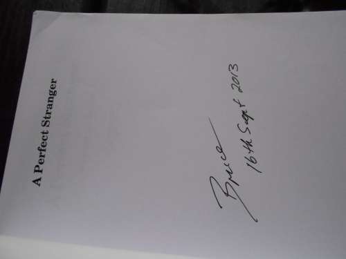 BRUCE - A PERFECT STRANGER - AUTOGRAPHED  SOFTBACK  2012  BRUCE DAVIDSON