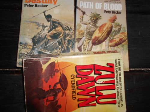 THREE BOOKS - HILL OF DESTINY AND PATH OF BLOOD BY PETER BECKER AND ZULU DAWN  CY ENDFIELD