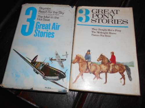 TWO BOOKS OF COLLINS THREE GREAT AIR STORIES, AND THREE GREAT PONY STORIES