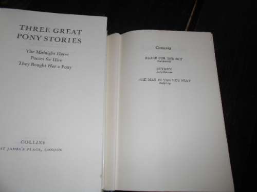 TWO BOOKS OF COLLINS THREE GREAT AIR STORIES, AND THREE GREAT PONY STORIES