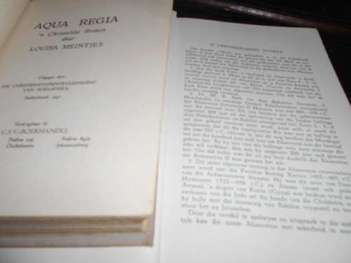 2 CHRISTELIKE ROMANS: LOUISA MEINTJIES - AQUA REGIA and DIE GOUE SEPTER TC PIENAAR