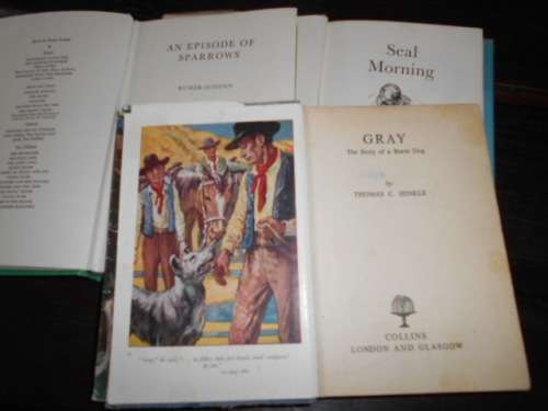 THREE BOOKS -  GRAY THE STORY OF A BRAVE DOG, SEAL MORNING,  EPISODE OF SPARROWS