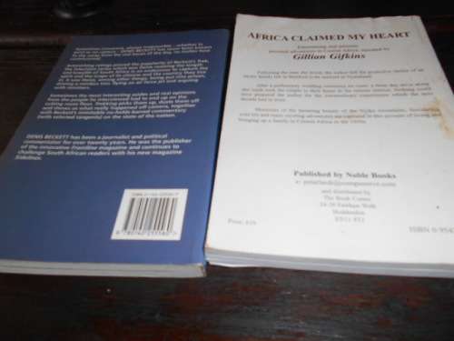 2 BOOKS AFRICA CLAIMED MY HEART (Adventures)  - GIFKINS and TREKKING DENIS BECKETT