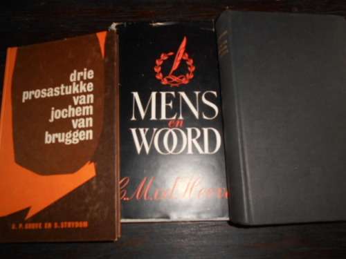 3 boeke DR G DEKKER - AFR LITERATUURGESKIEDENIS, MENS EN WOORD, PROSASTUKKE J VAN BRUGGEN