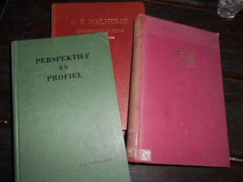 3 BOEKE - MENS EN SY KUNS: DF MALHERBE: 50 JAAR  GEDENKBUNDEL + PERSPEKTIEF PROFIEL