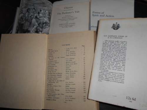 4 POEM BOOKS -  OF SPIRIT, NARRATIVE and POEMS, COMPLETE POEMS VOL 1 and CHAUCER Coghill