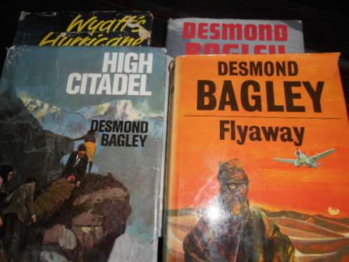 DESMOND BAGLEY - 4 BOOKS - THE SNOW TIGER, WYATTS HURRICANE, HIGH CITADEL and FLYAWAY,