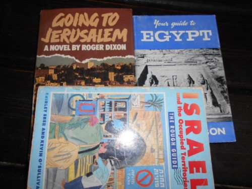3 TRAVEL BOOKS -  GUIDE TO EGYPT,, ROUGH GUIDE TO ISRAEL, and A NOVEL -  GOING TO JERUSALEM