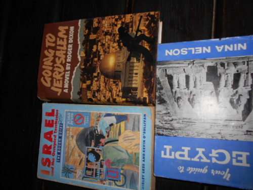 3 TRAVEL BOOKS -  GUIDE TO EGYPT,, ROUGH GUIDE TO ISRAEL, and A NOVEL -  GOING TO JERUSALEM