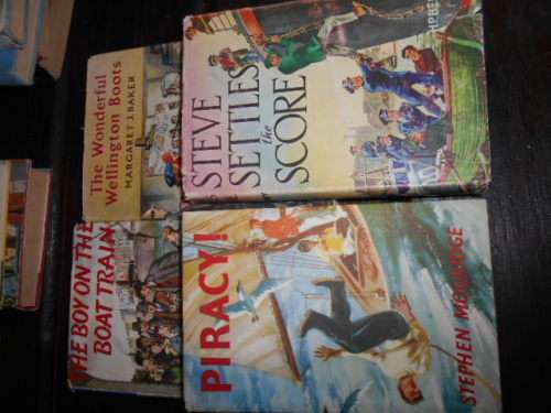 4 BOOKS - Wonderful wellington boots, Steve settles the score, Piracy and The boy on the boat train