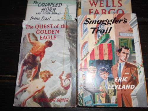 4 books - The quest of the golden eagle, Smugglers trails, Crumped horn and Wells Fargo