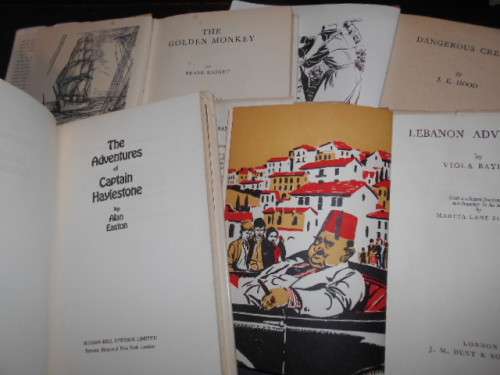 4 books - Adventures Captain Haylestone, Lebanon Adventure, Dangerous Creek and The golden monkey