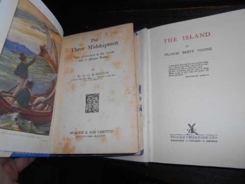 TWO  BOOKS -  THE THREE MIDSHIPMEN  and THE ISLAND a long poem -  by Francis Brett young