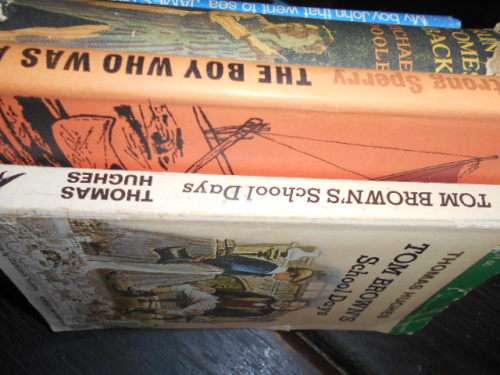 4 BOOKS   BOY WHO WAS AFRAID,  BRUNTON  BACK,  BOY TO SEA and TOM BROWNS SCHOOL DAYS