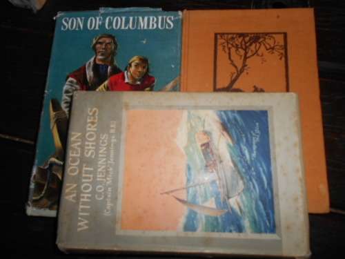 3 BOOKS - OCEAN WITHOUT SHORES Jennings,SON OF COLUMBUS Stubbs KIDNAPPED Stevenson