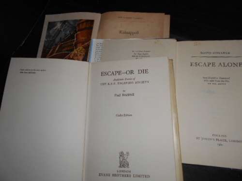 3 BOOKS - P BRICKHILL - ESCAPE OR DIE,  D HOWARTH - ESCAPE ALONE and KIDNAPPED RL STEVENSON