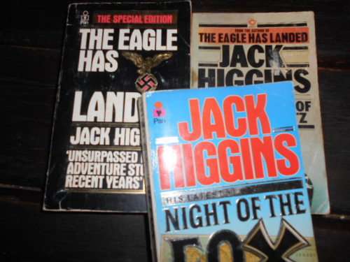 3 JACK HIGGINS   - NIGHT OF FOX,  TESTAMENT CASPAR SCHULTZ, and EAGLE LANDED