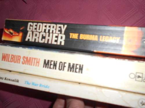3 PAPERBACKS - KONSALIK THE WAR BRIDE - THE BURMA LEGACY and MEN OF MEN