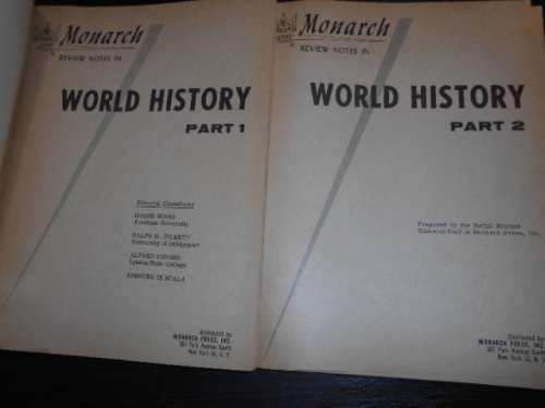 MONARCH NOTES - COLLEGE LEVEL WORLD HISTORY PART 1 and 2 WESTERN CIVILIZATION