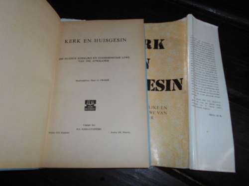 PROF. G CRONJE:     DEEL 1 KERK EN HUISGESIN  1958 (KERK EN VOLK REEKS)