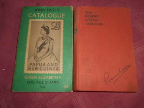 2 STAMP CATALOGUE BOOKS -  J Lister Queen Elizabeth II stamps 1966 and Regent of Empire stamp