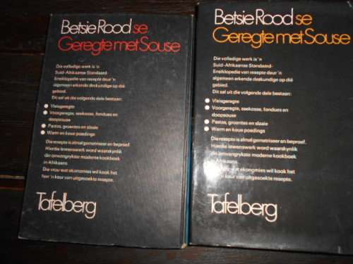 2  BETSIE ROOD BOEKE - GEREGTE MET SOUSE: and  PASTAS, GROENTES EN SLAAIE ENS
