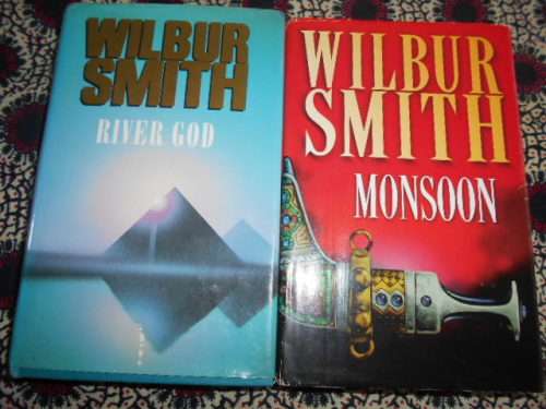 2 WILBUR SMITH   -   MONSOON and RIVER GOD  - BCA HARDBACK BOOKS WITH DUSTCOVERS