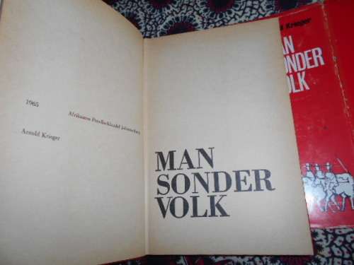 ARNOLD KRIEGER - MAN SONDER VOLK  1965 Afrikaanse pers-boekhandel Johannesburg