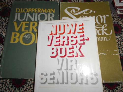 3 verseboeke -  DJ OPPERMAN - JUNIOR + SENIOR VERSEBOEKE and NUWE VERSEBOEK - H SNYMAN