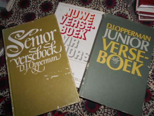 3 verseboeke -  DJ OPPERMAN - JUNIOR + SENIOR VERSEBOEKE and NUWE VERSEBOEK - H SNYMAN