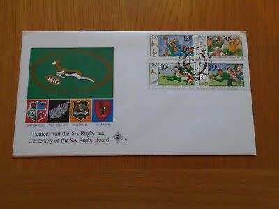 SOUTH AFRICAN FIRST Day Cover 5.5 From 1989 Centenary Of The Sa Rugby Board