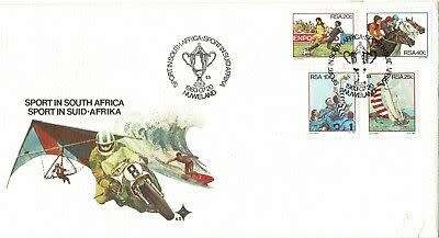South Africa 1stday cover with 4 unused- stamps and card No. 4.5 RSA  1983 SPORT IN SOUTH AFRICA