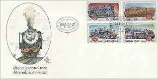 South Africa 1stday cover with  unused- stamps and card No. 4.4 RSA  1983 STEAM LOCOMOTIVES