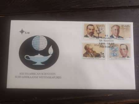 SOUTH AFRICAN FIRST  Day Cover  5.16  stamped Pretoria SOUTH AFRICAN SCIENTISTS with card