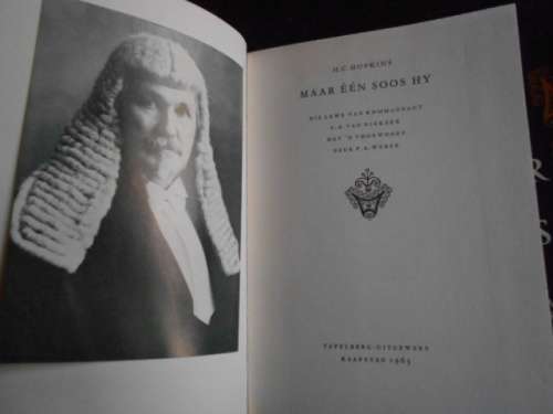 MAAR EEN SOOS HY -  HC HOPKINS - LEWE VAN KOMMANDANT CA VAN NIEKERK 1963