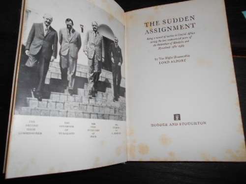 LORD ALPORT - THE SUDDEN ASSIGNMENT -CENTRAL AFRICA 1961-63
